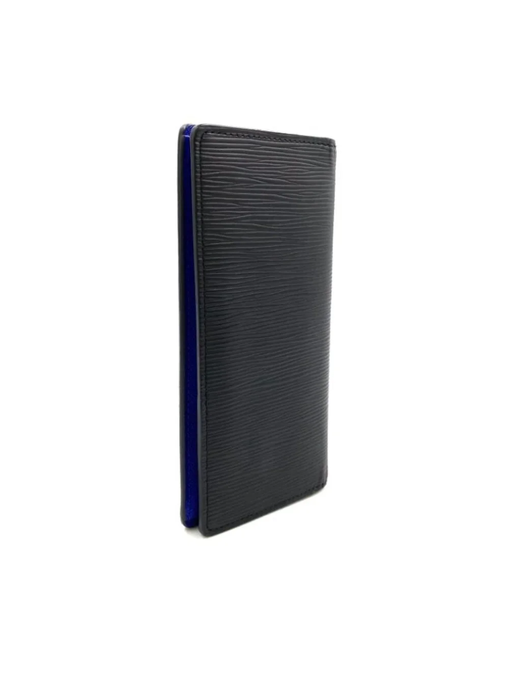 Louis Vuitton Portefeuille Brazza Epi Leather Black Blue Bifold Wallet